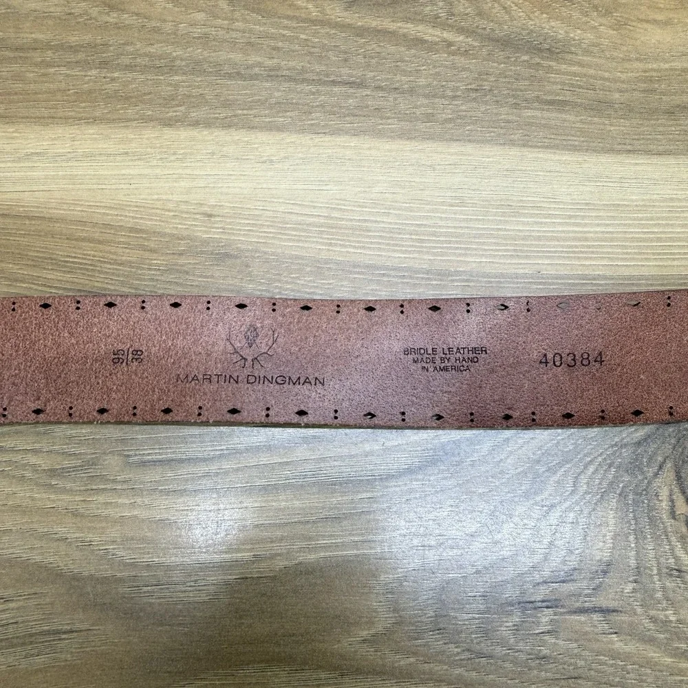 Martin Dingman Mens Belt Size 38/95 Bridle Leather Handmade In The USA Casual